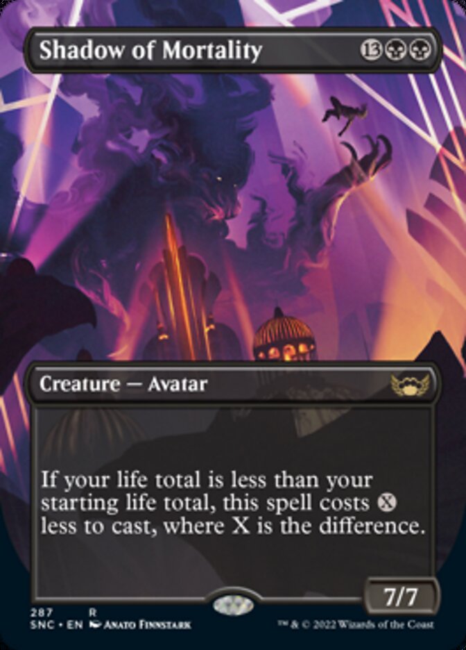 Shadow of Mortality (Borderless Alternate Art) [Streets of New Capenna] | Good Games Cannington