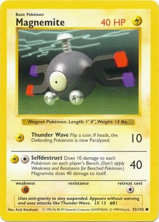 Magnemite (53/102) [Base Set Shadowless Unlimited] | Good Games Cannington