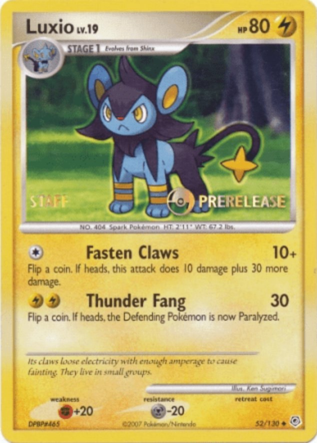 Luxio (52/130) (Prerelease Promo Staff) [Nintendo: Black Star Promos] | Good Games Cannington