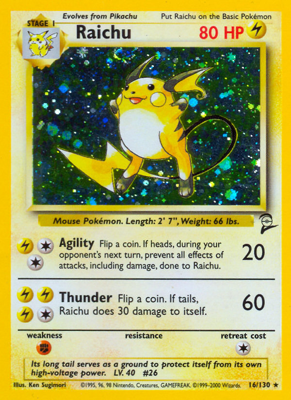 Raichu (16/130) [Base Set 2] | Good Games Cannington