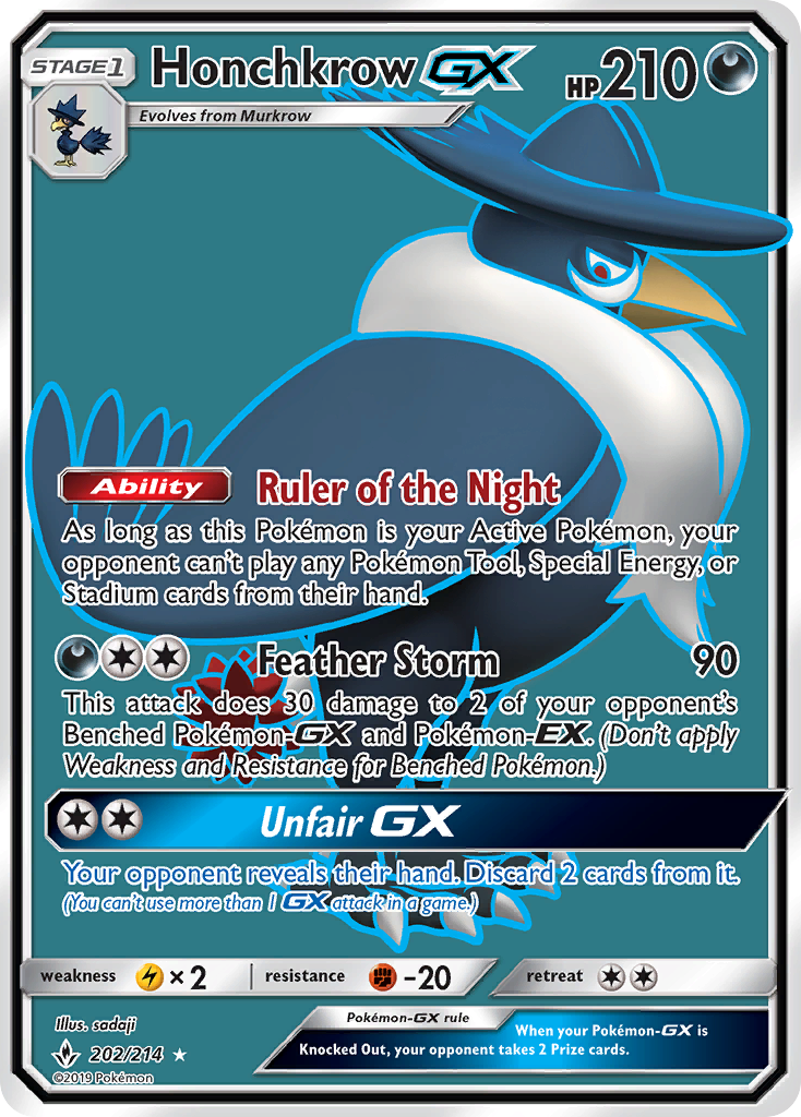 Honchkrow GX (202/214) [Sun & Moon: Unbroken Bonds] | Good Games Cannington
