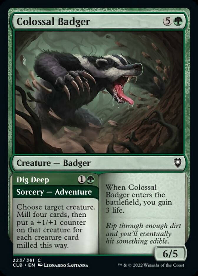 Colossal Badger // Dig Deep [Commander Legends: Battle for Baldur's Gate] | Good Games Cannington