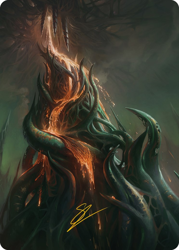 Copperline Gorge Art Card (Gold-Stamped Signature) [Phyrexia: All Will Be One Art Series] | Good Games Cannington