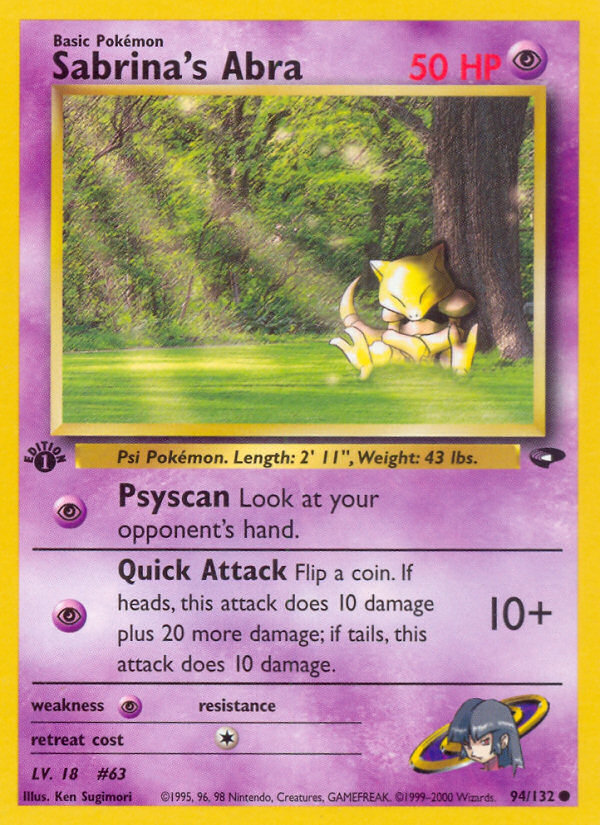 Sabrina's Abra (94/132) [Gym Challenge 1st Edition] | Good Games Cannington