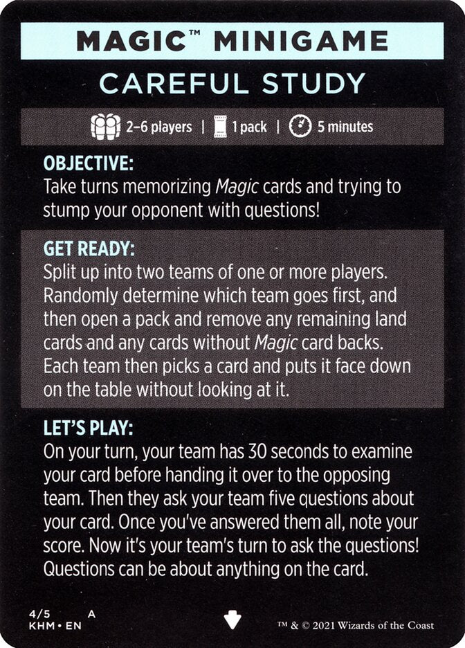 Careful Study (Magic Minigame) [Kaldheim Minigame] | Good Games Cannington