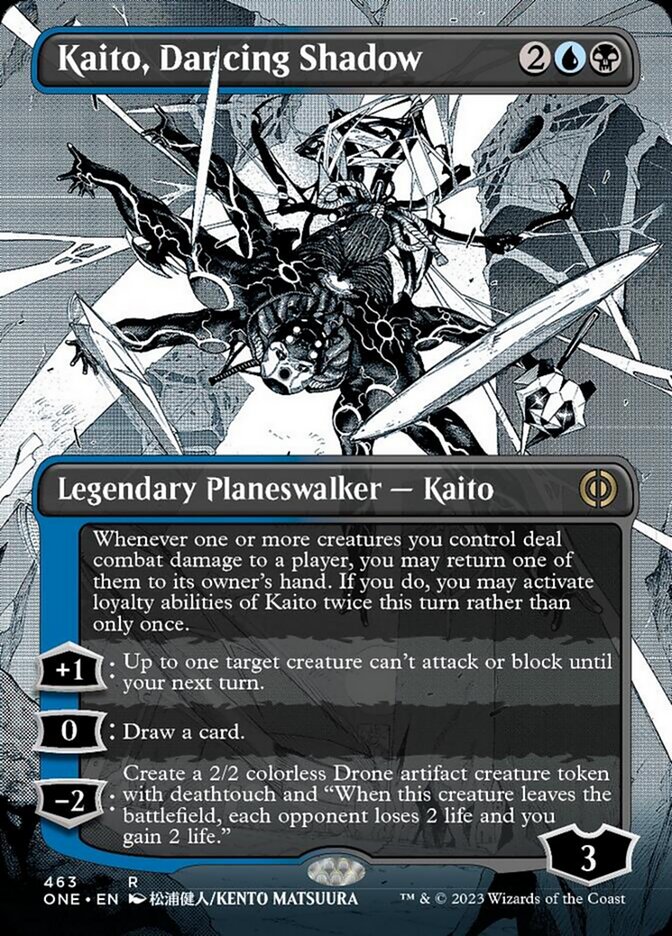 Kaito, Dancing Shadow (Borderless Manga Step-and-Compleat Foil) [Phyrexia: All Will Be One] | Good Games Cannington