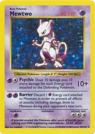 Mewtwo (10/102) [Base Set Shadowless Unlimited] | Good Games Cannington
