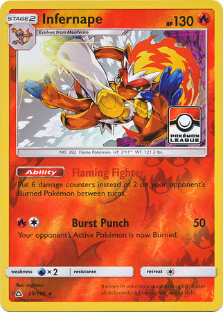 Infernape (23/156) (League Promo) [Sun & Moon: Ultra Prism] | Good Games Cannington