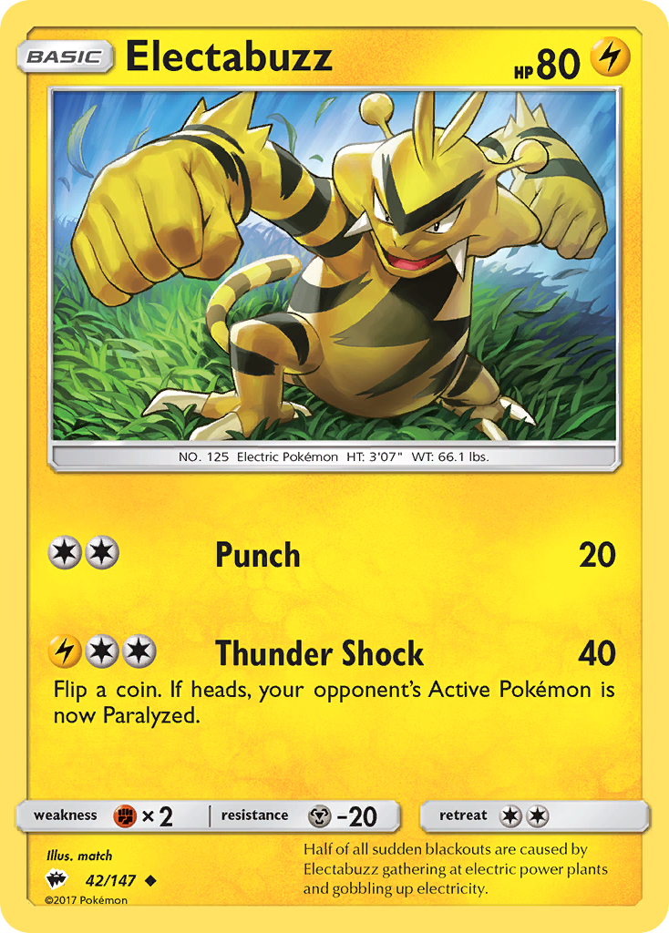 Electabuzz (42/147) [Sun & Moon: Burning Shadows] | Good Games Cannington