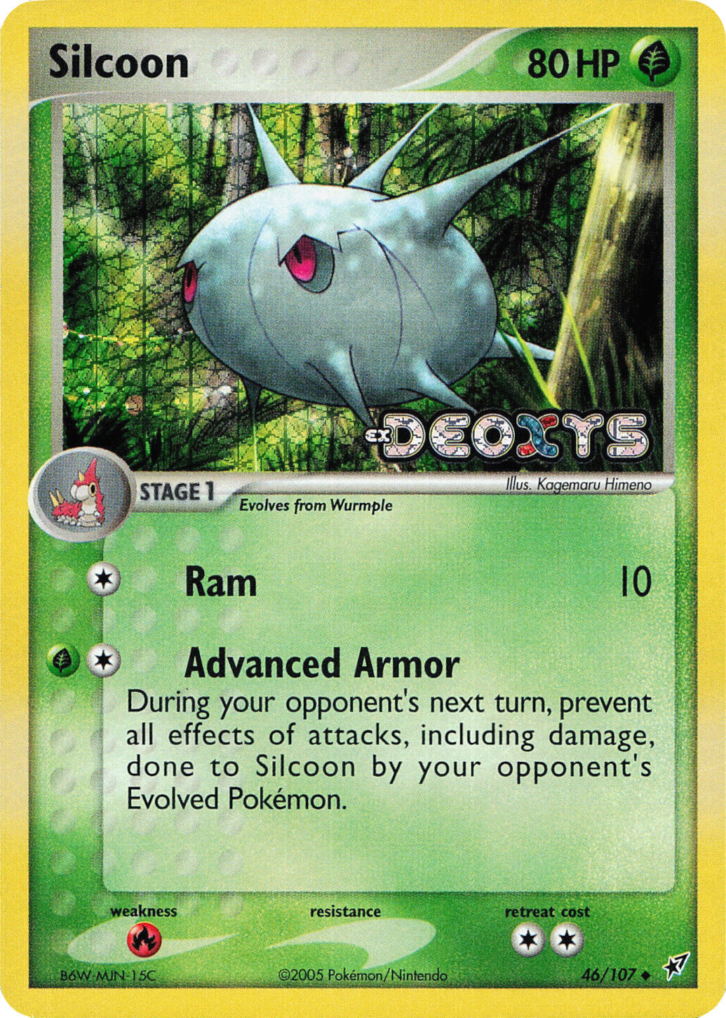 Silcoon (46/107) (Stamped) [EX: Deoxys] | Good Games Cannington
