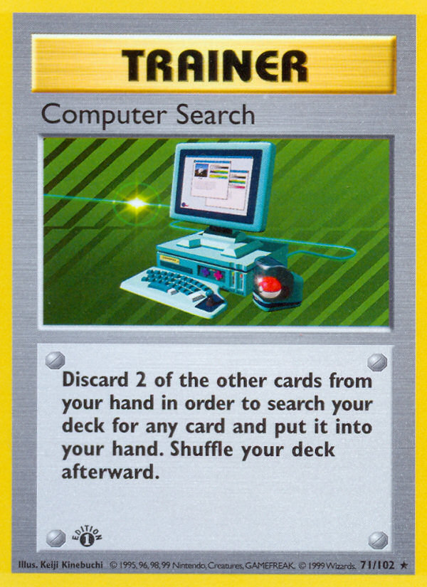 Computer Search (71/102) (Shadowless) [Base Set 1st Edition] | Good Games Cannington