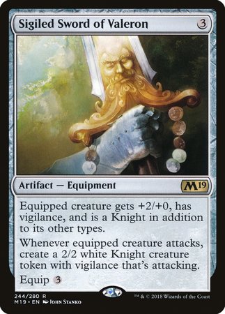 Sigiled Sword of Valeron [Core Set 2019] | Good Games Cannington
