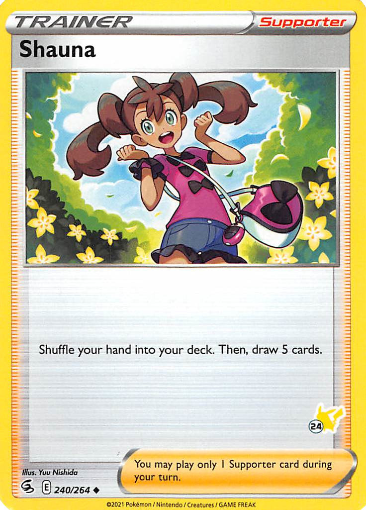 Shauna (240/264) (Pikachu Stamp #24) [Battle Academy 2022] | Good Games Cannington
