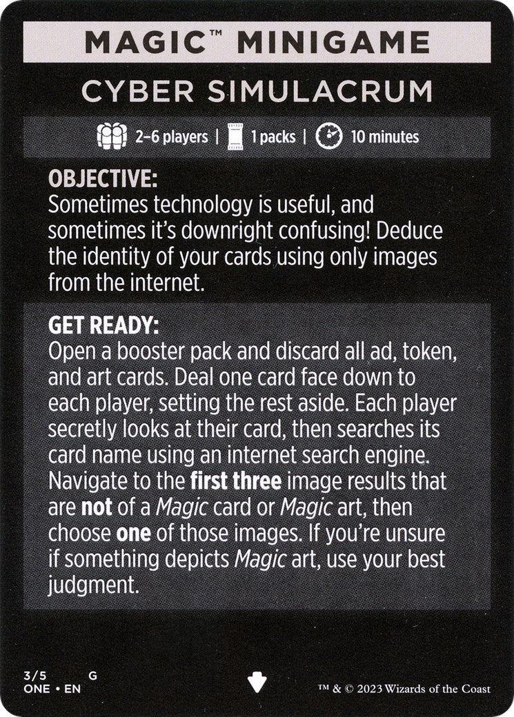 Cyber Simulacrum (Magic Minigame) [Phyrexia: All Will Be One Minigame] | Good Games Cannington