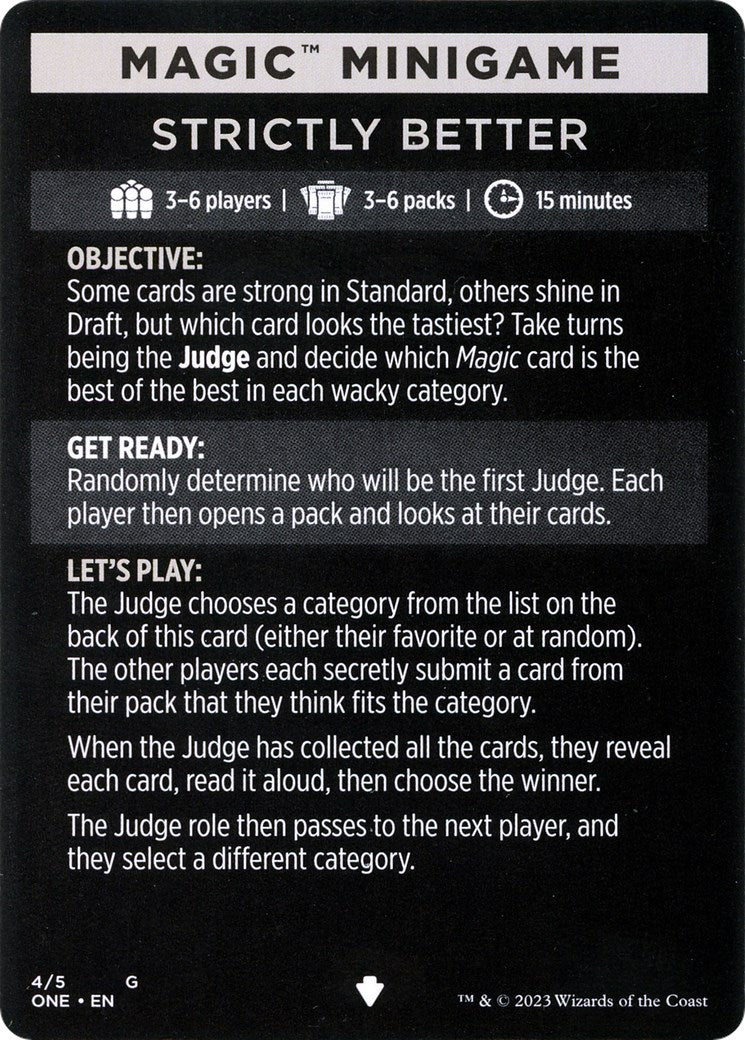 Strictly Better (Magic Minigame) [Phyrexia: All Will Be One Minigame] | Good Games Cannington