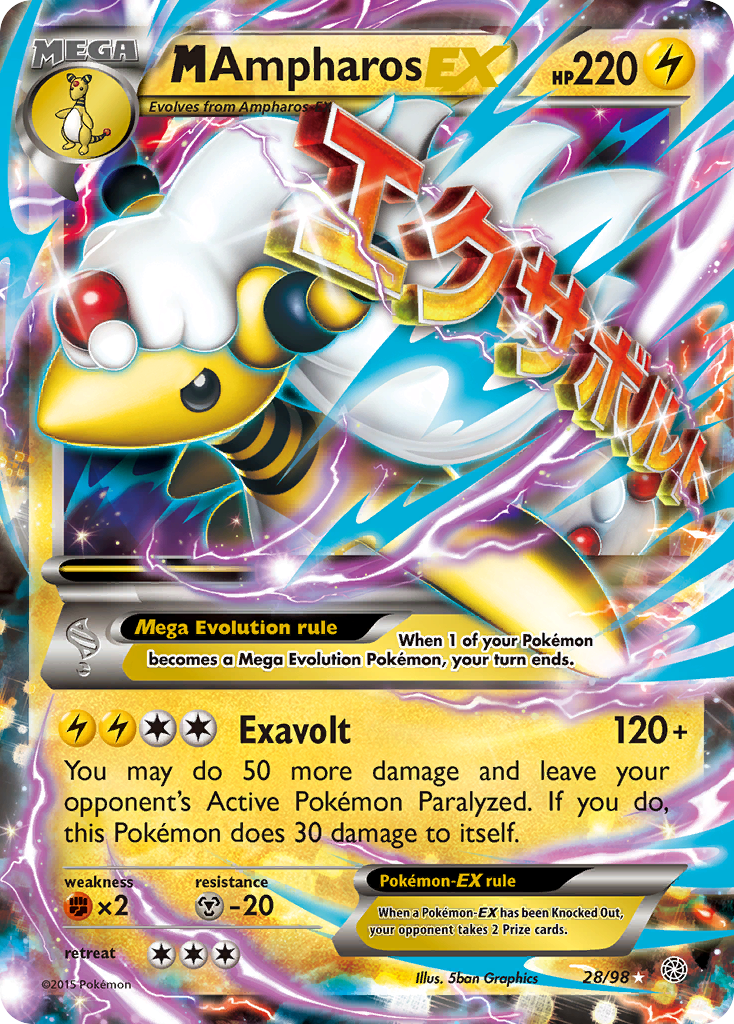 M Ampharos EX (28/98) [XY: Ancient Origins] | Good Games Cannington