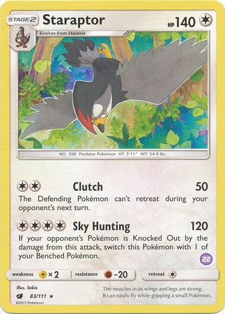 Staraptor (83/111) (Deck Exclusive #22) [Sun & Moon: Trainer Kit - Alolan Sandslash] | Good Games Cannington