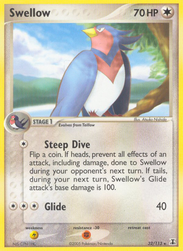 Swellow (32/113) [EX: Delta Species] | Good Games Cannington
