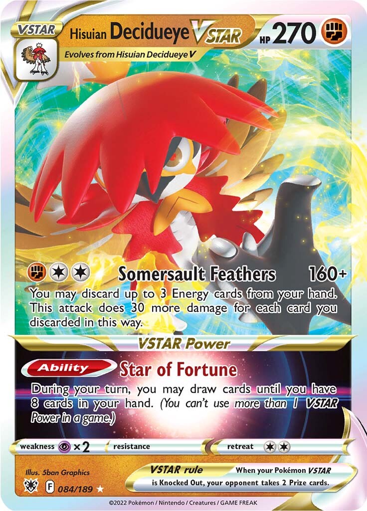 Hisuian Decidueye VSTAR (084/189) [Sword & Shield: Astral Radiance] | Good Games Cannington