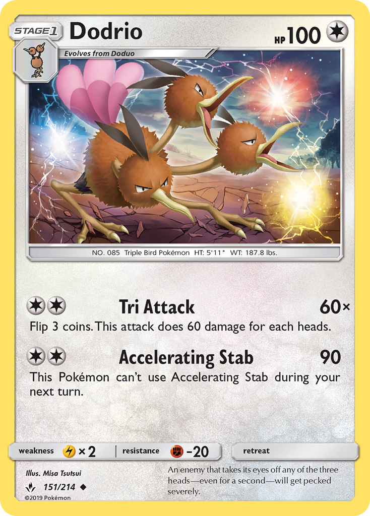 Dodrio (151/214) [Sun & Moon: Unbroken Bonds] | Good Games Cannington