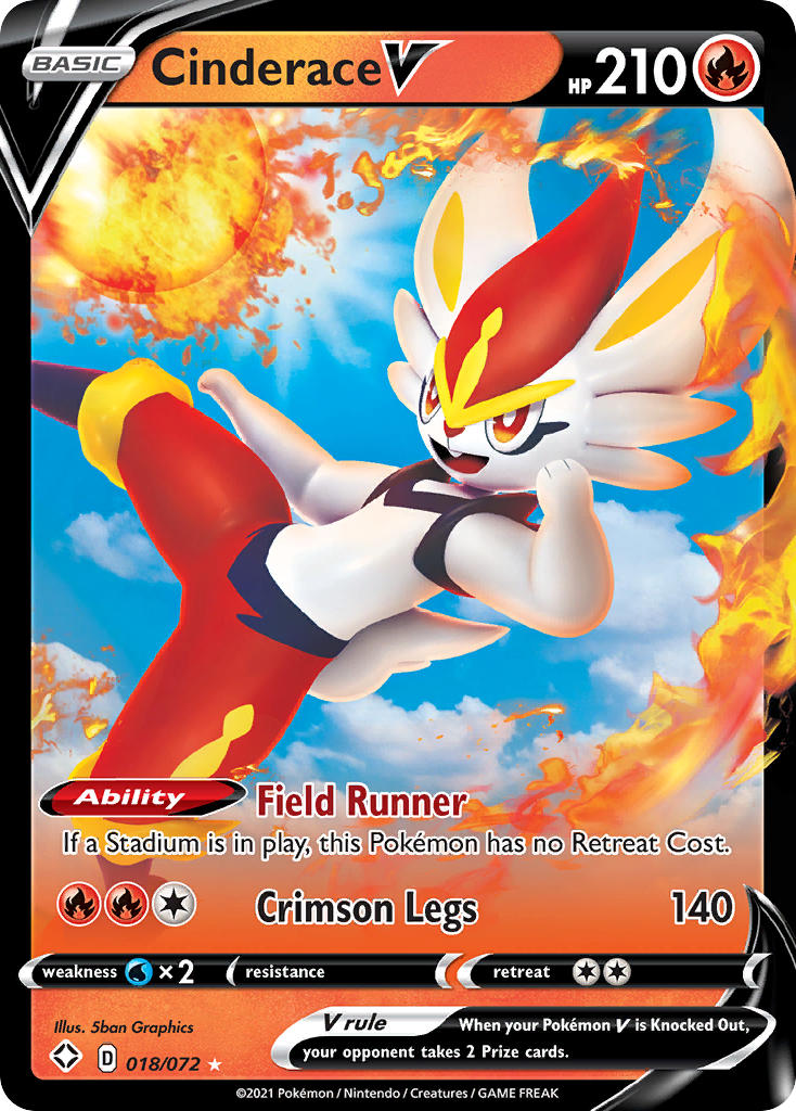 Cinderace V (018/072) [Sword & Shield: Shining Fates] | Good Games Cannington