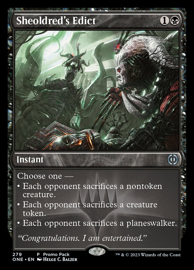 Sheoldred's Edict (Promo Pack) [Phyrexia: All Will Be One Promos] | Good Games Cannington