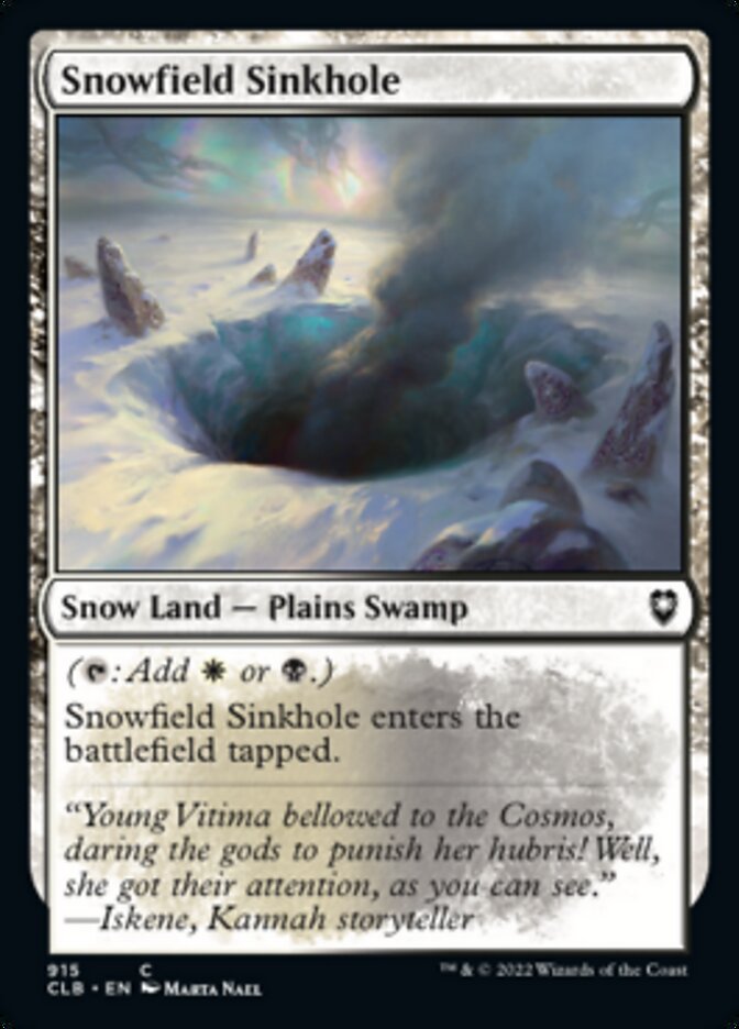 Snowfield Sinkhole [Commander Legends: Battle for Baldur's Gate] | Good Games Cannington