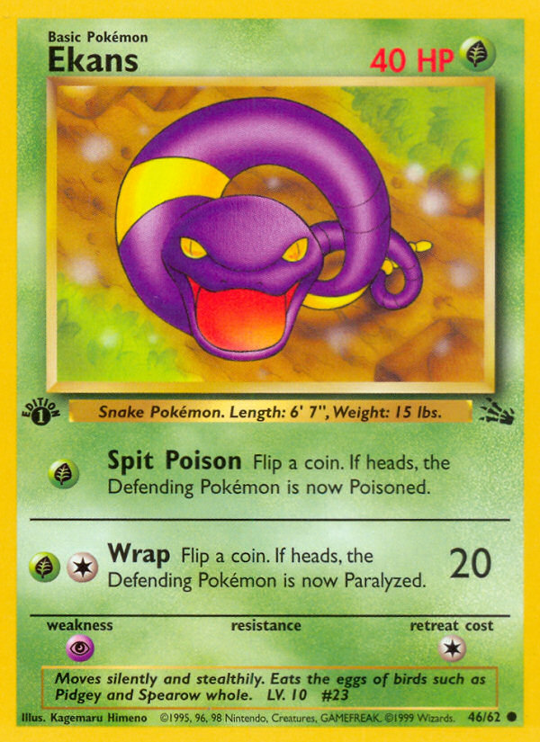 Ekans (46/62) [Fossil 1st Edition] | Good Games Cannington