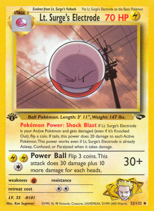 Lt. Surge's Electrode (52/132) [Gym Challenge 1st Edition] | Good Games Cannington