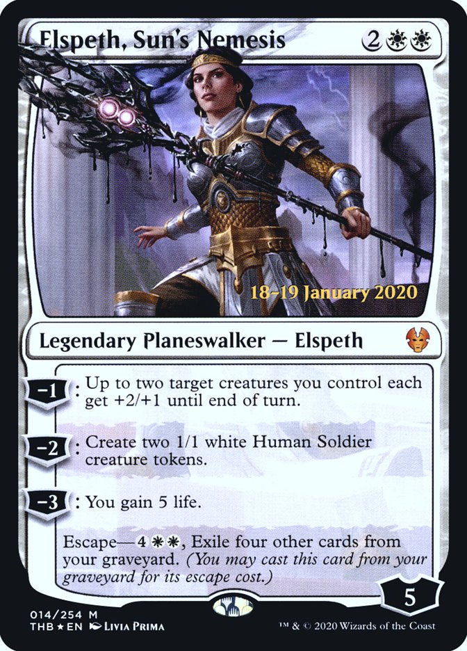 Elspeth, Sun's Nemesis [Theros Beyond Death Prerelease Promos] | Good Games Cannington