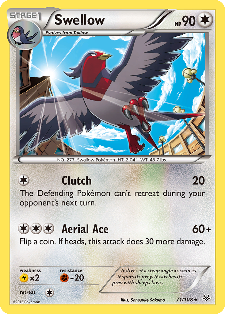 Swellow (71/108) [XY: Roaring Skies] | Good Games Cannington