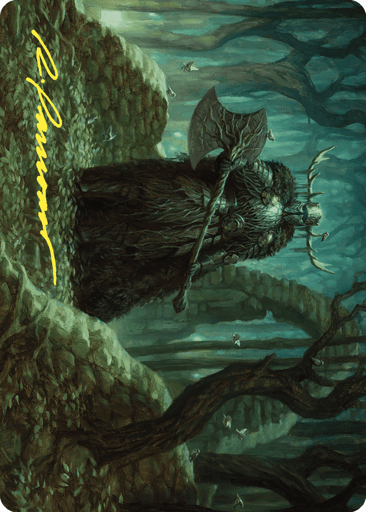 Mosswood Dreadknight Art Card (Gold-Stamped Signature) [Wilds of Eldraine Art Series] | Good Games Cannington