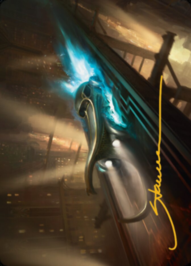 Run Out of Town Art Card (Gold-Stamped Signature) [Streets of New Capenna Art Series] | Good Games Cannington