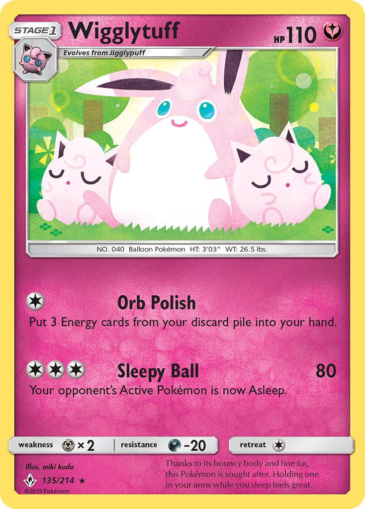 Wigglytuff (135/214) [Sun & Moon: Unbroken Bonds] | Good Games Cannington