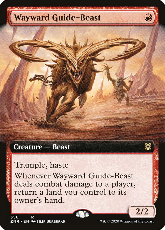 Wayward Guide-Beast (Extended Art) [Zendikar Rising] | Good Games Cannington