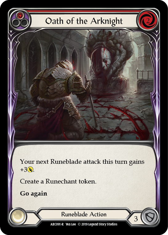 Oath of the Arknight (Red) [ARC091-R] 1st Edition Rainbow Foil | Good Games Cannington
