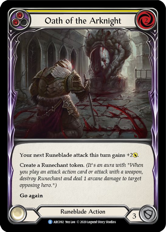 Oath of the Arknight (Yellow) [U-ARC092] Unlimited Rainbow Foil | Good Games Cannington