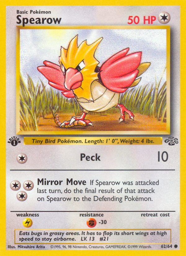 Spearow (62/64) [Jungle 1st Edition] | Good Games Cannington