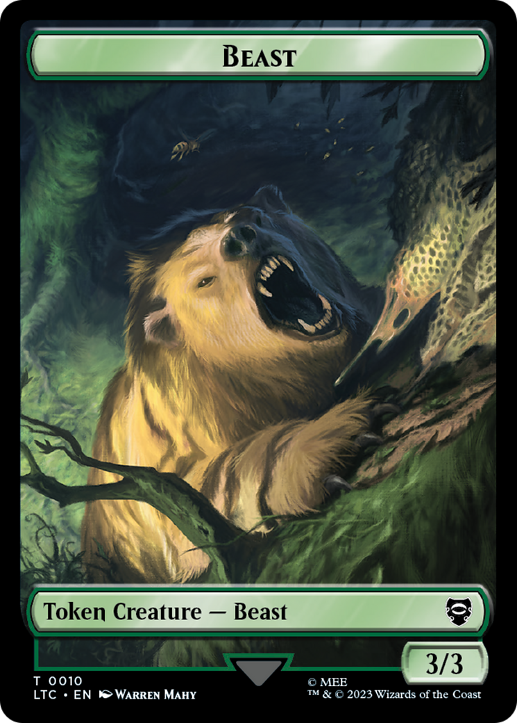 Beast // Treefolk Double Sided Token [The Lord of the Rings: Tales of Middle-Earth Commander Tokens] | Good Games Cannington
