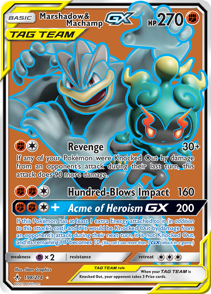 Marshadow & Machamp GX (198/214) [Sun & Moon: Unbroken Bonds] | Good Games Cannington