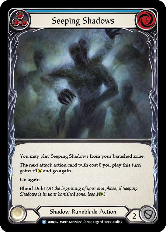 Seeping Shadows (Blue) [MON167-RF] 1st Edition Rainbow Foil | Good Games Cannington