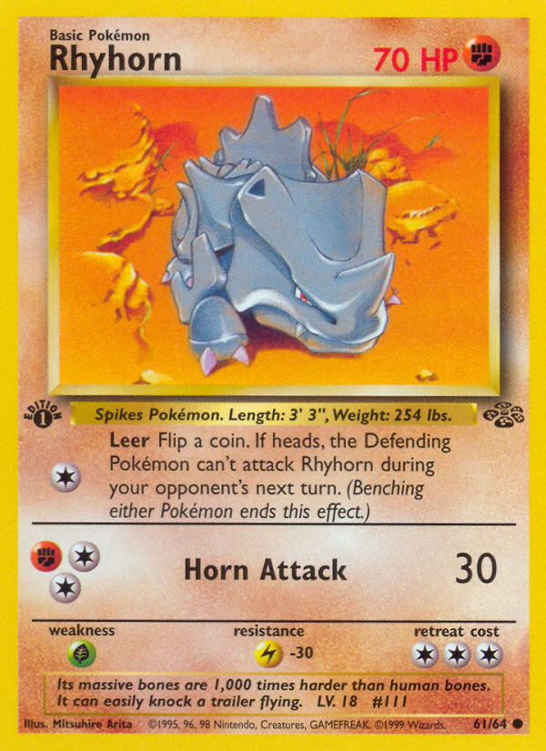 Rhyhorn (61/64) [Jungle 1st Edition] | Good Games Cannington