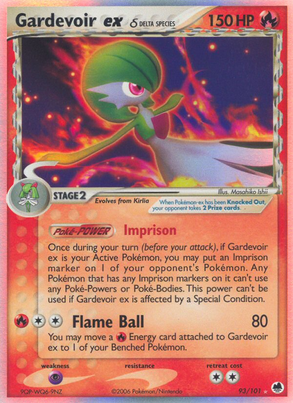 Gardevoir ex (93/101) (Delta Species) [EX: Dragon Frontiers] | Good Games Cannington