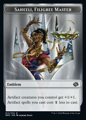 Powerstone // Saheeli, Filigree Master Emblem Double-Sided Token [The Brothers' War Tokens] | Good Games Cannington