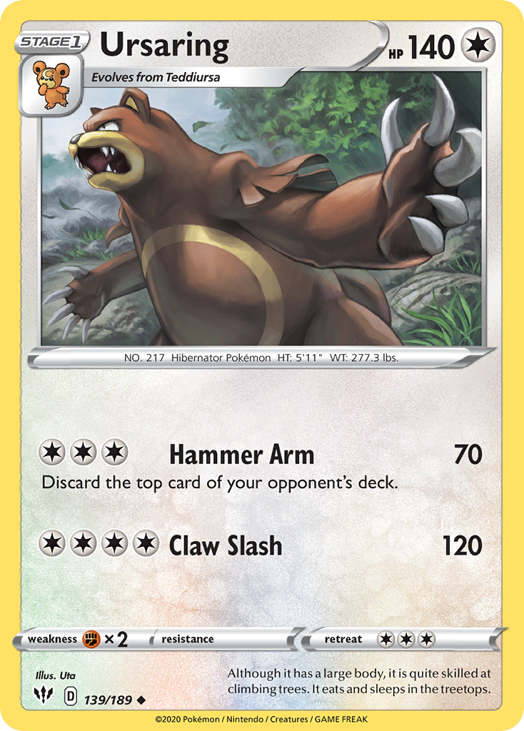 Ursaring (139/189) [Sword & Shield: Darkness Ablaze] | Good Games Cannington