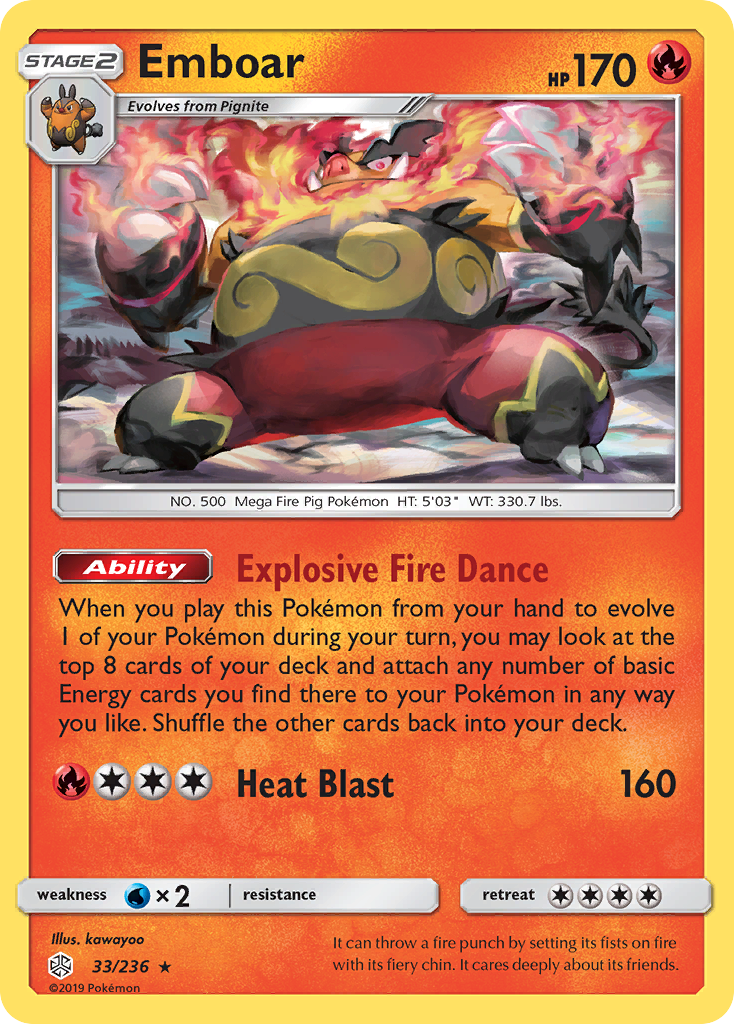 Emboar (33/236) [Sun & Moon: Cosmic Eclipse] | Good Games Cannington
