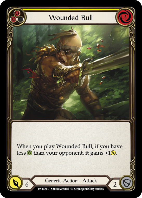 Wounded Bull (Yellow) [RNR021-C] (Rhinar Hero Deck)  1st Edition Normal | Good Games Cannington