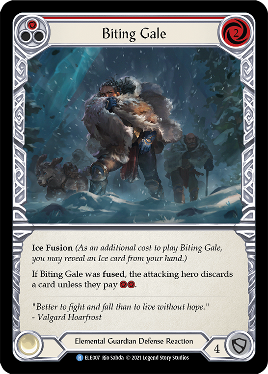 Biting Gale (Red) [ELE007] (Tales of Aria)  1st Edition Normal | Good Games Cannington