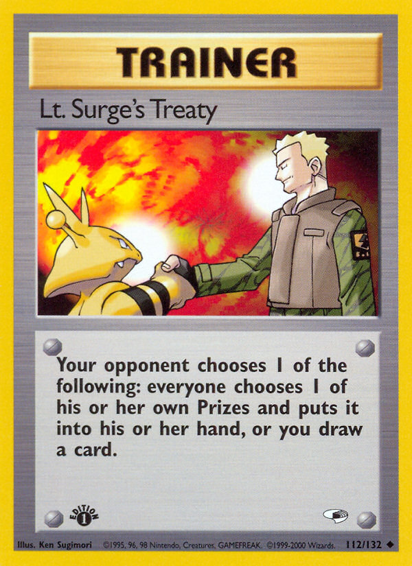 Lt. Surge's Treaty (112/132) [Gym Heroes 1st Edition] | Good Games Cannington