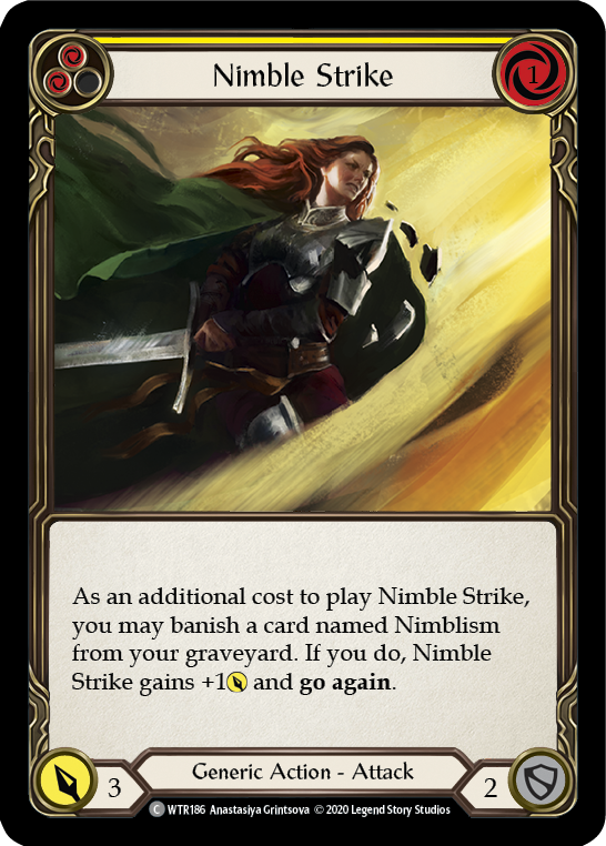 Nimble Strike (Yellow) [U-WTR186] (Welcome to Rathe Unlimited)  Unlimited Rainbow Foil | Good Games Cannington